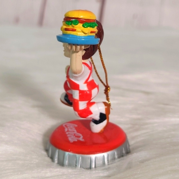 Vintage 90s Coca-Cola x Big Boy Burgers Mascot Christmas Holiday Ornament - Picture 9 of 14